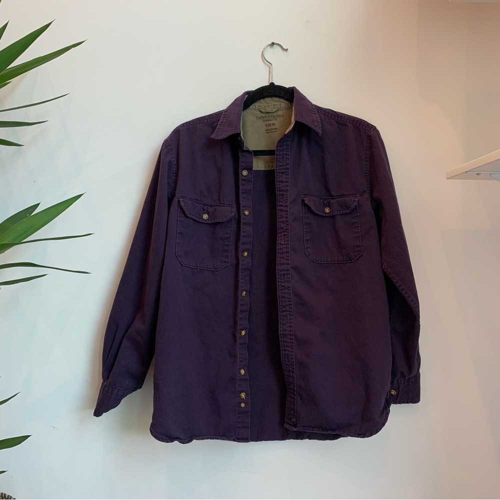 Men’s Faded Glory Purple 100% Cotton Button Down